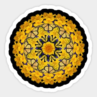 yellow flower mood mandala Sticker